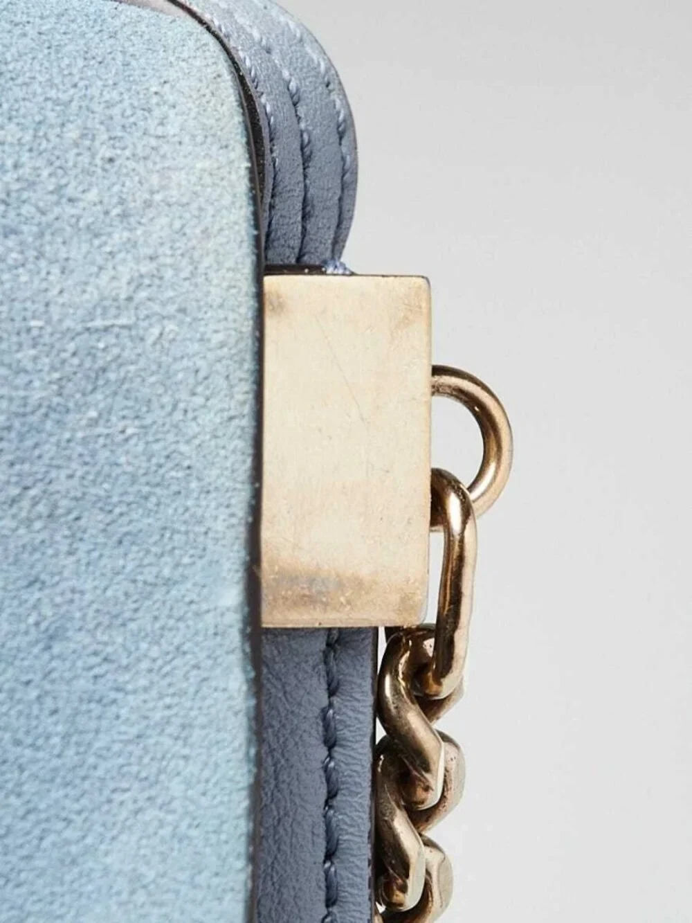 Chloe Blue Leather Small Faye Shoulder Bag